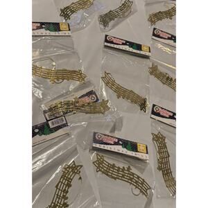 Lot of 10 Vintage Gold Metal Music Note Banner Ornaments Flexible NOS Taiwan